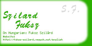 szilard fuksz business card